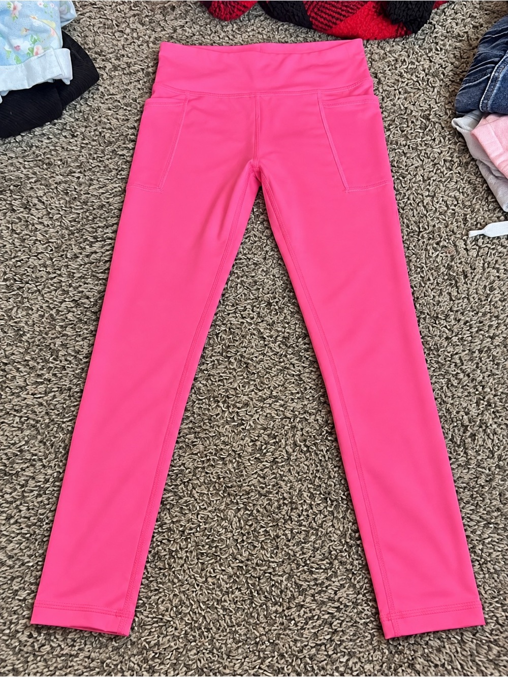 Athletic Works Hot Pink Kids Active Leggings with Side Pockets